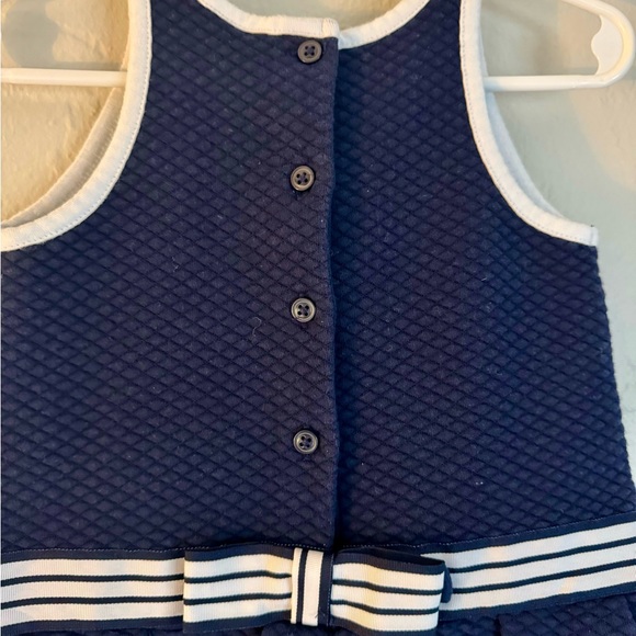 Janie and Jack navy/white nautical drop waist bow dress - Picture 6 of 7